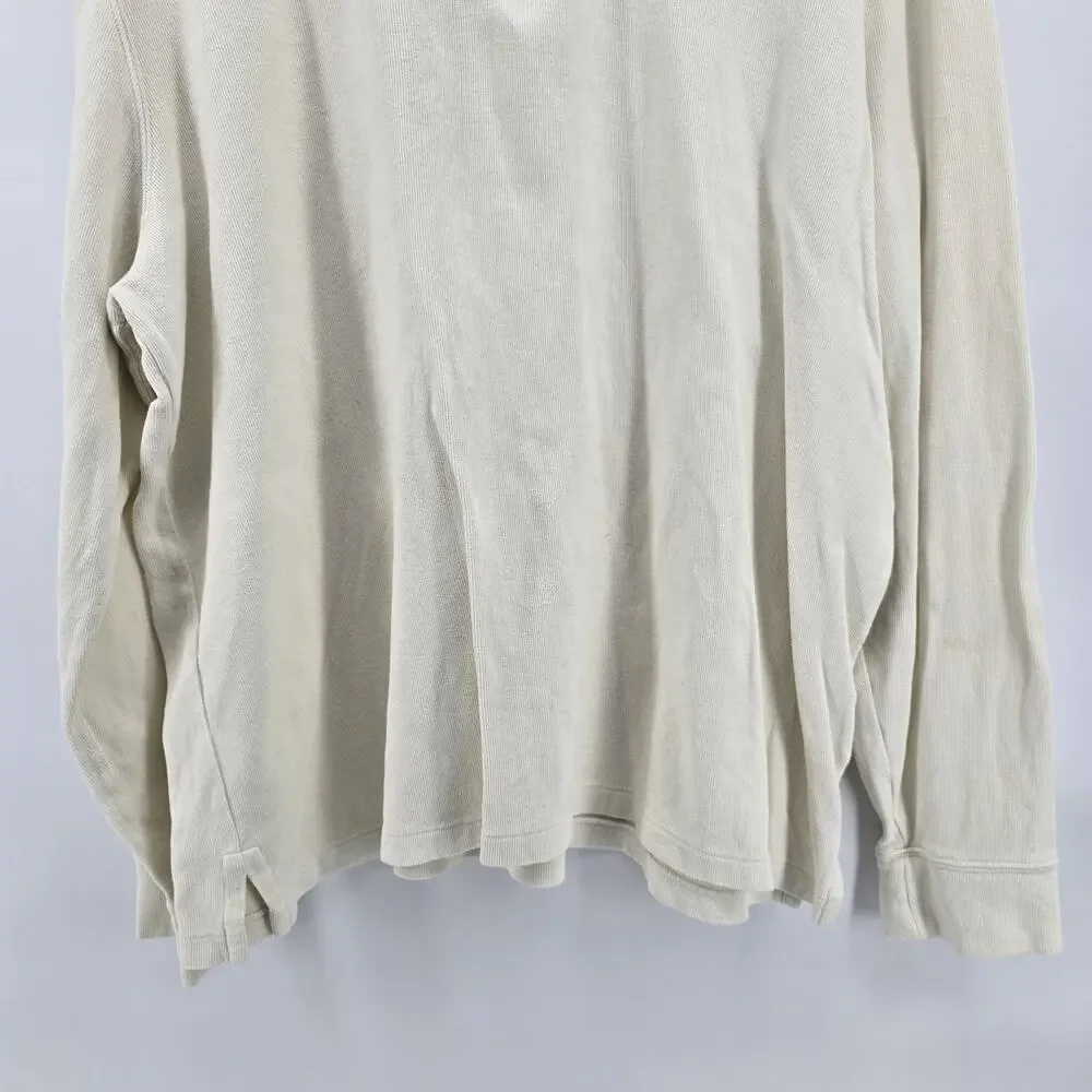 Polo Ralph Lauren Estate-Rib Quarter-Zip Pullover‎ Men's XL Cream Flesh Pony